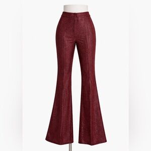 H&M Shimmering Maroon Flare Pants US 10